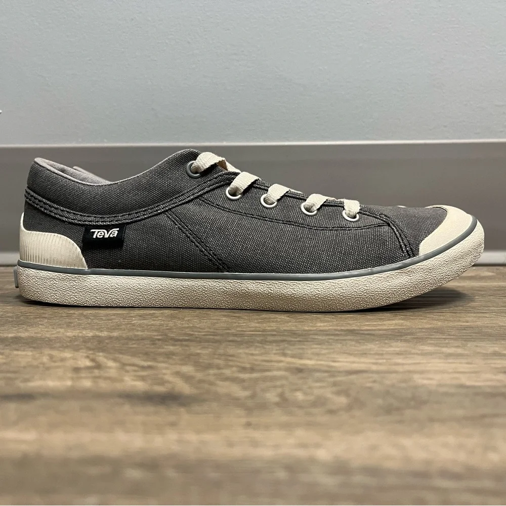 Teva Women’s Freewheel Washed Canvas Sneakers - Size 8 - Grey/Beige - Picture 2 of 10